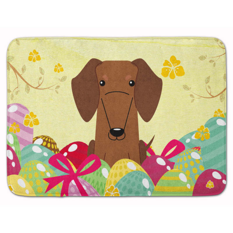 Memory Foam Non-Slip Bath Rug, Red/Brown