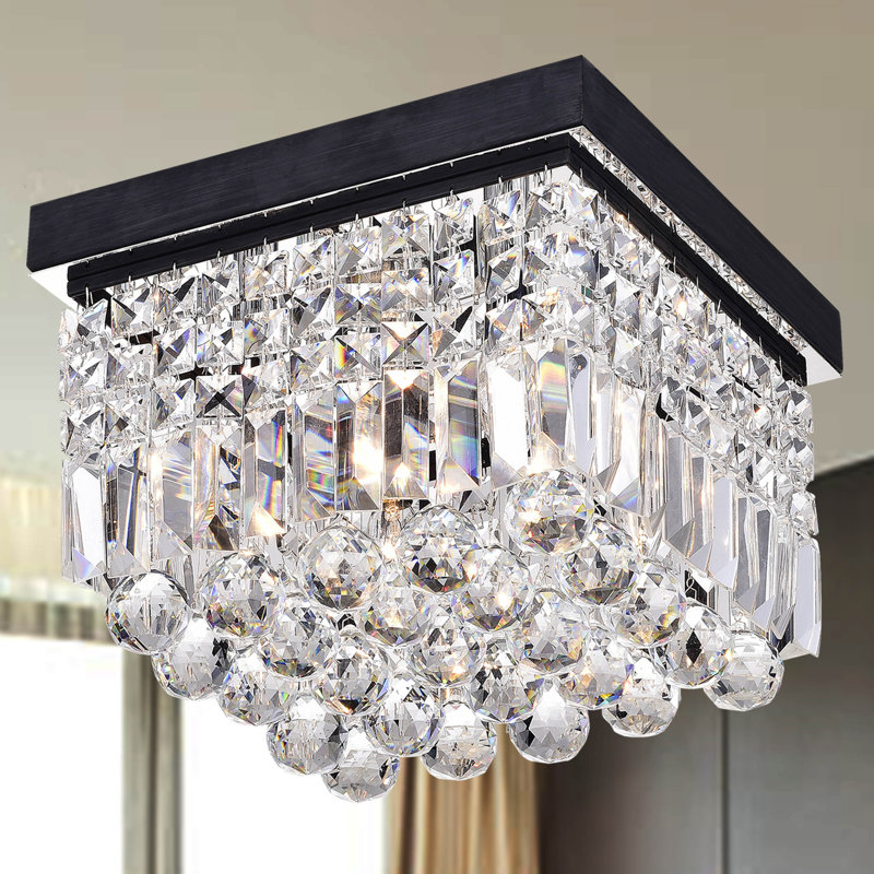Plafonnier encastré 4 lumières 11,8 po Homburg, Brun / Noir