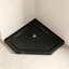 Receveur de douche d'angle classique 91,4 cm (L) x 91,4 cm (l) x 8,6 cm (H) avec bonde d'angle, noir, sans trousse de vidange