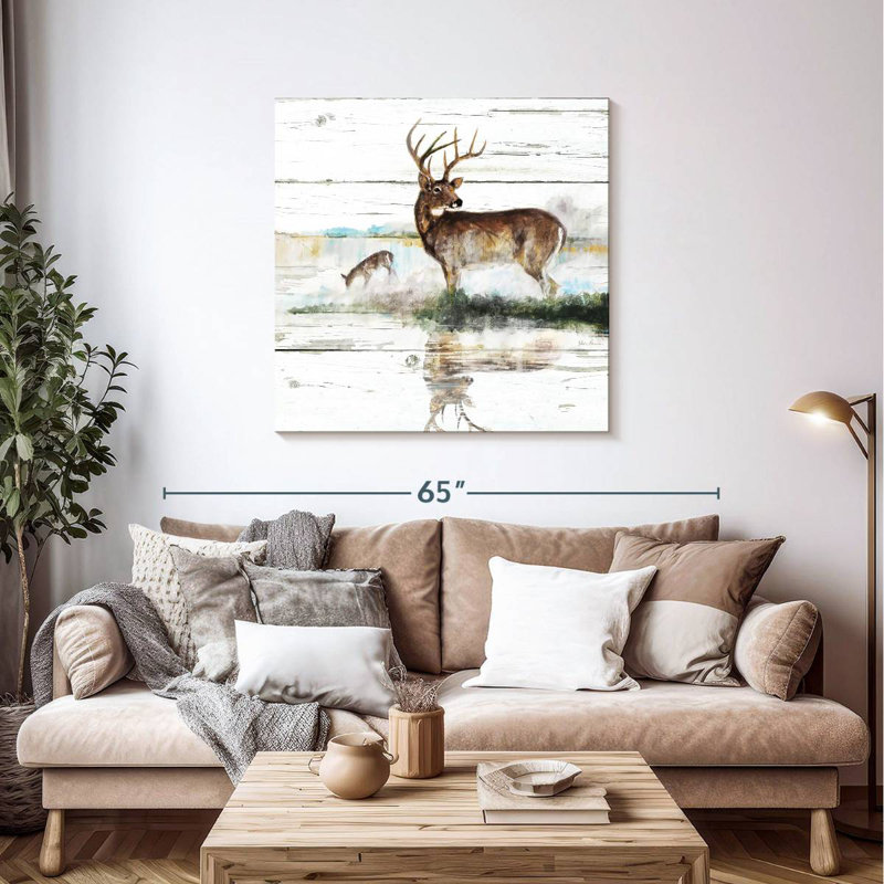 Crowle Rustic Misty Deer, 39" H x 39" W