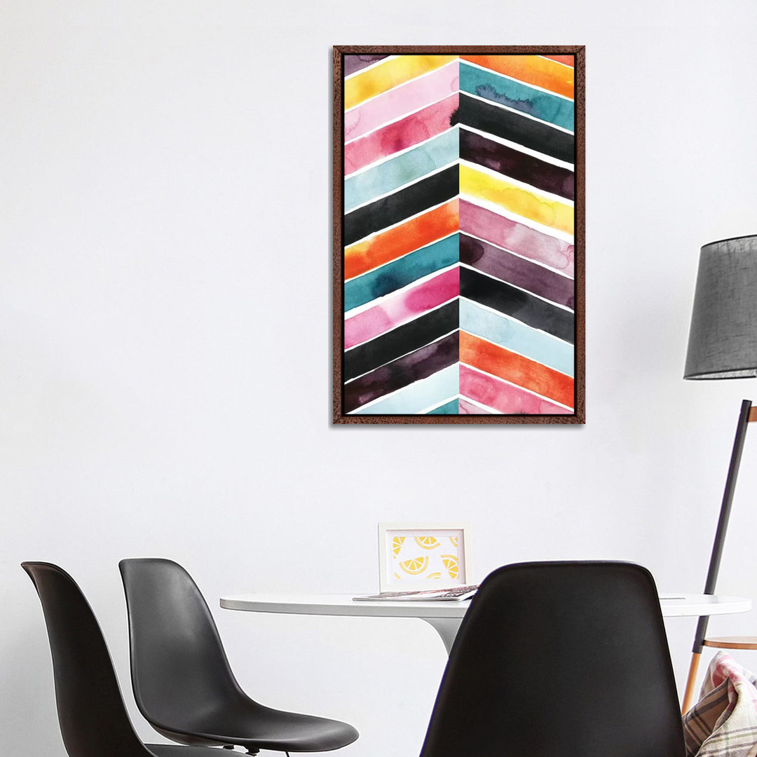 Leinwandbild Vivid Watercolor Chevron I von Grace Popp