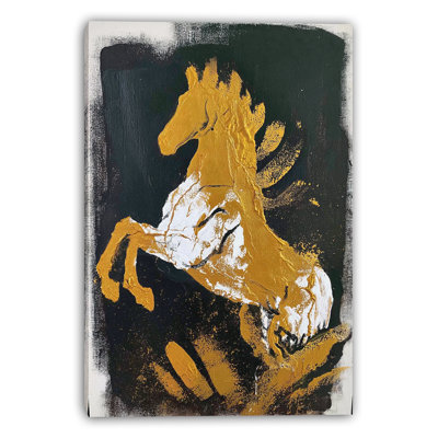 Gilded Rearing One Wrapped Canvas Wall Art