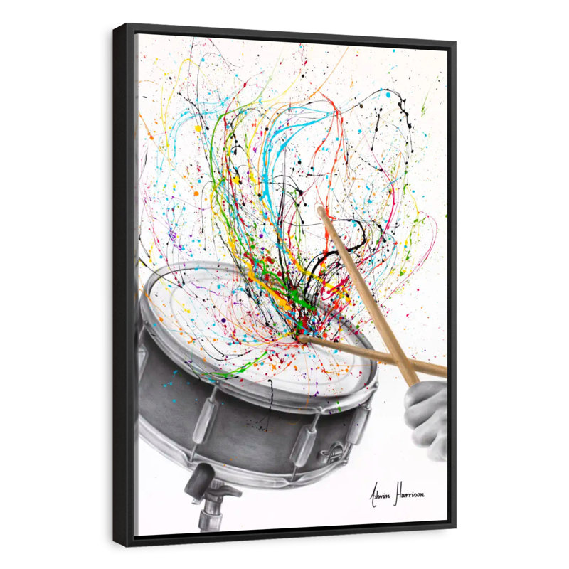 Beat Of The Drum, 31" X 46", Floating Frame Black