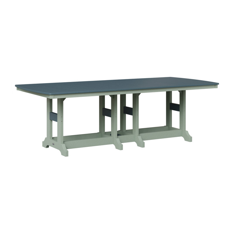Table de salle à manger rectangulaire 96 po Berlin Gardens Garden Classic, Ardoise, Écume de mer, écume de mer