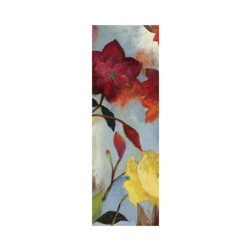Floral Medley II by Asia Jensen - Wrapped Canvas Panoramic Painting, 30.48 cm H x 91.44 cm W x 1.91 cm D