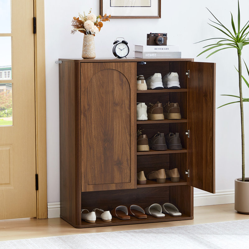 Armoire de rangement pour 15 paires de chaussures, Noyer