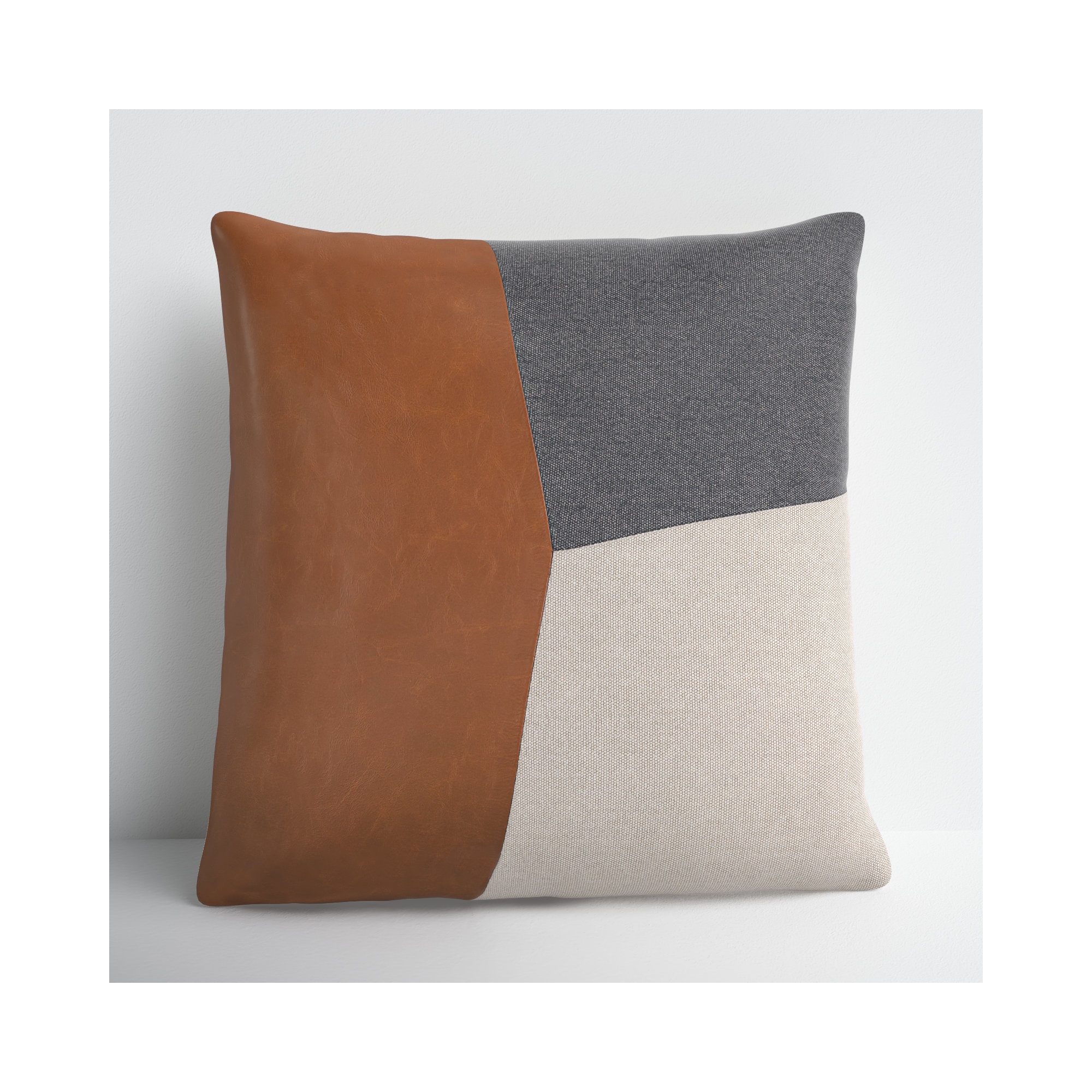 Tawny Patchwork Cotton Throw Pillow, 18" x 18", Pillow Cover Only - No Insert