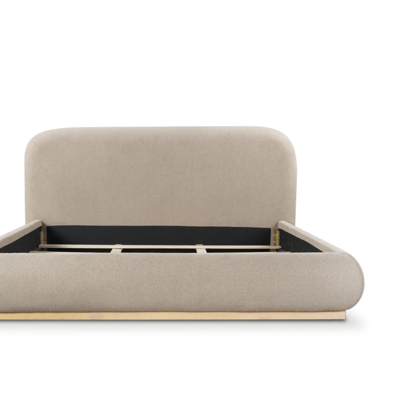 Jennabryanna Boucle Bed, Light Brown Boucle, Queen