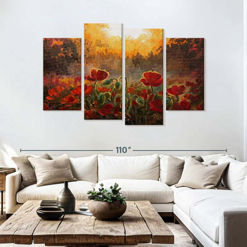 Coquelicots rouges Harnek dans les bois