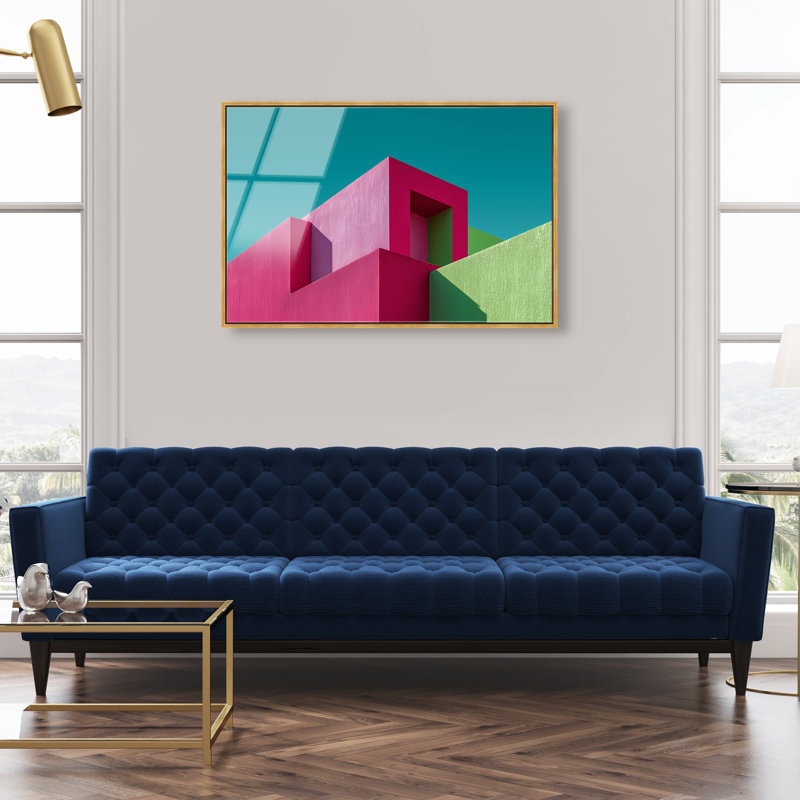 Aquamarine Angle II Print, 11"H x 16"W, Gold Floater Frame