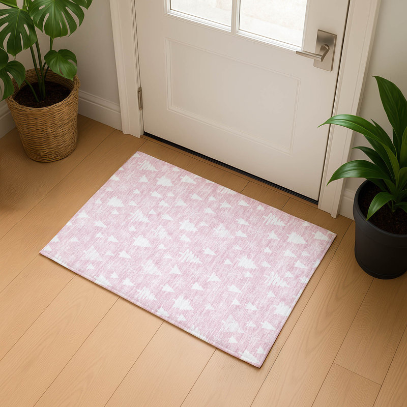 Premium Machine Washable Dockside AMF1815 Christmas Trees Rug, Rectangle 1'8" x 2'6"