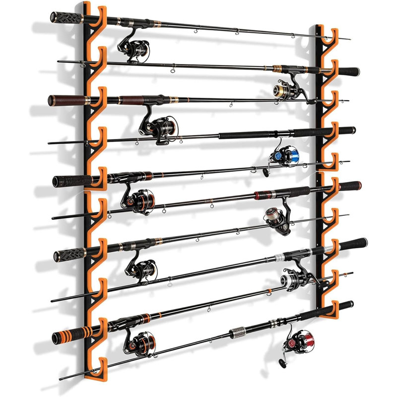 2 Pack Horizontal Fishing Rod Holders For Garage Wall & Ceiling