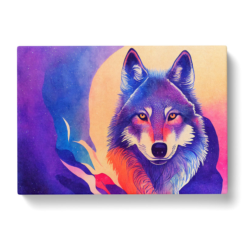 XXX-H1022-WF-10079X Watercolour Wolf Vol.3 Abstract - Wrapped Canvas Painting, 50cm H x 76cm W x 3cm D