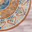 Tapis rond orange / bleu / ivoire en laine touffeté à la main rond Emmelyne-482279823