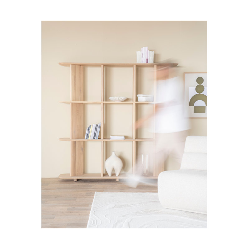 Wall Shelf Solid Wood Bookcase, Natural