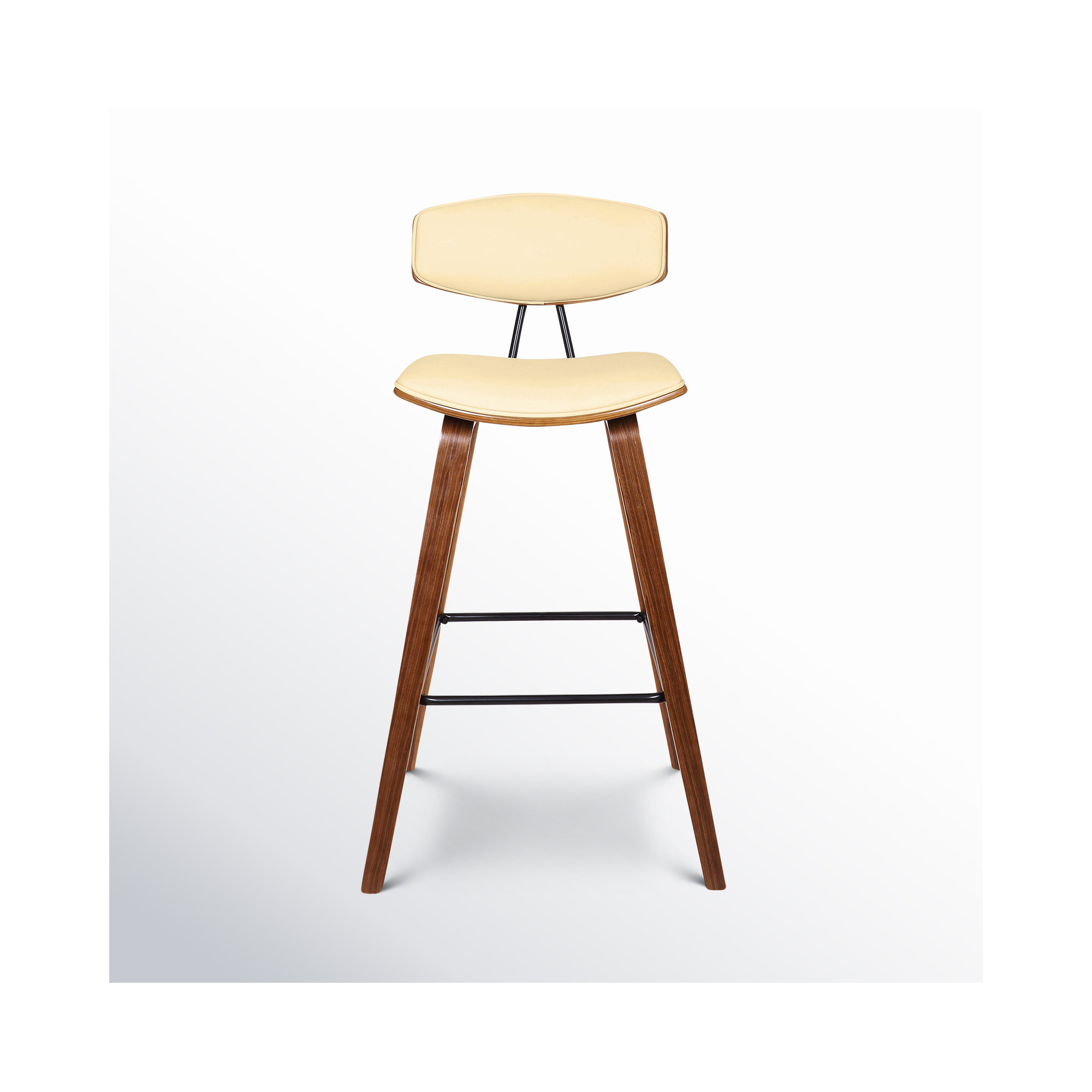 Payton Vegan Leather Bar & Counter Stool, Walnut, Cream Faux Leather, Counter Stool (26" Seat Height)
