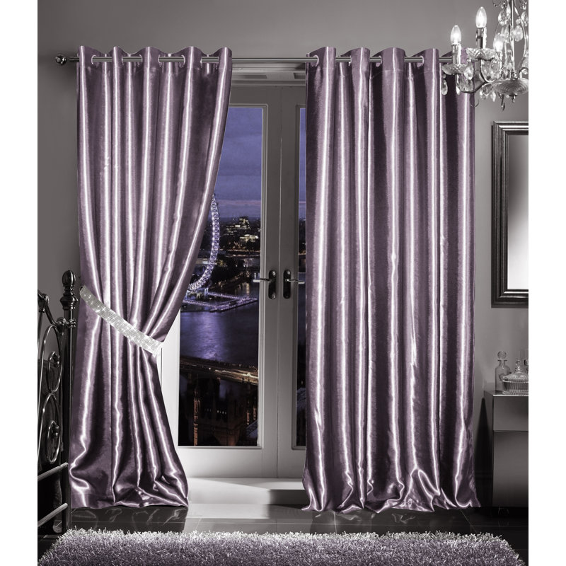 Magnhild Room Darkening Curtain Pair, 165cm W x 182cm D, Navy
