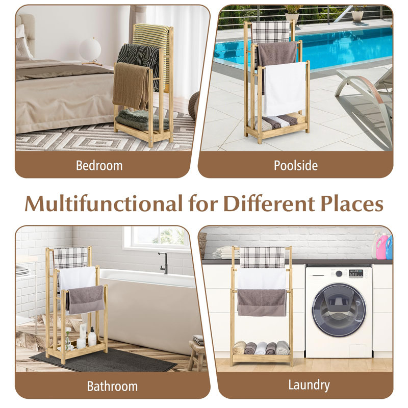 45 cm L Freestanding Towel Stand, Natural