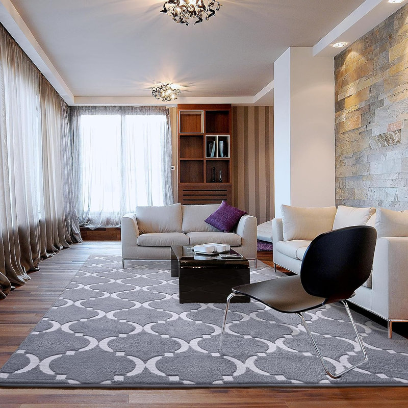 Geometric Indoor Rug, Rectangle 4' x 6'