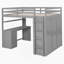 Lit mezzanine avec tiroirs, bureau et garde-robe-16300283