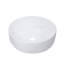 Petit lavabo vasque rond de 14 po Yingze, cuve de salle de bain moderne à rebord mince, cuve en céramique, blanc brillant-129675151