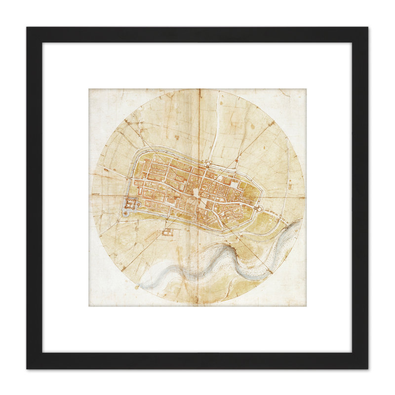 Plan of Imola by Leonardo Da Vinci - 1 Piece Single Picture Frame Painting