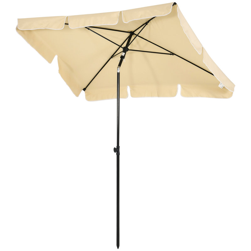 Britnei 198cm X 130cm Rectangular Tilt Market Parasol, Beige