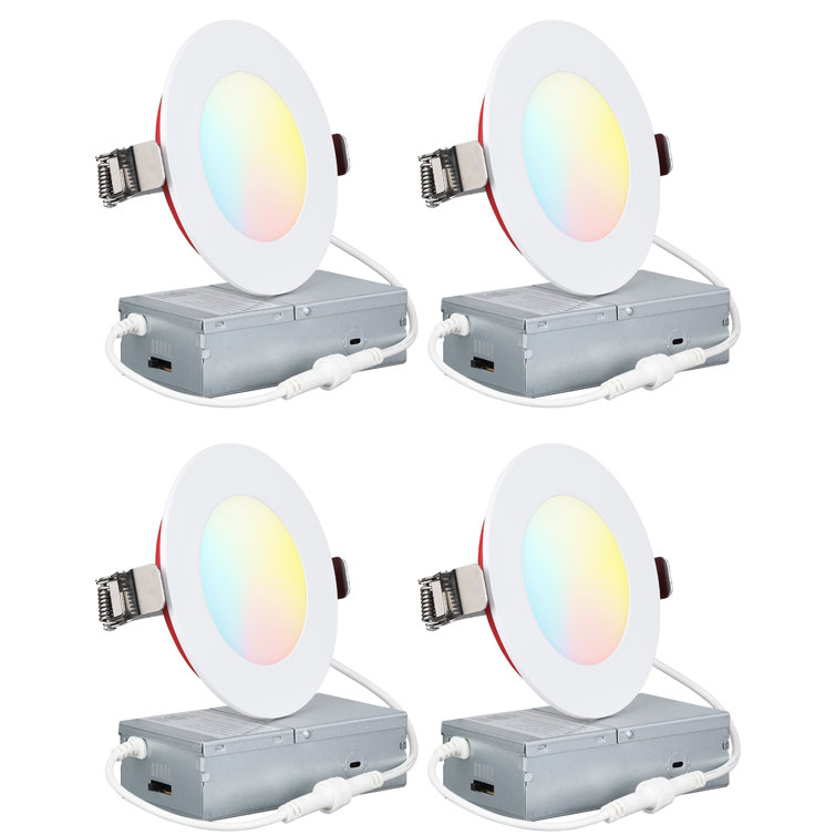 5cct 6 Inch Led Recessed Lights With J-box, Cri90 Dimmable, Ultra-thin, 2 Hours Fire Rated