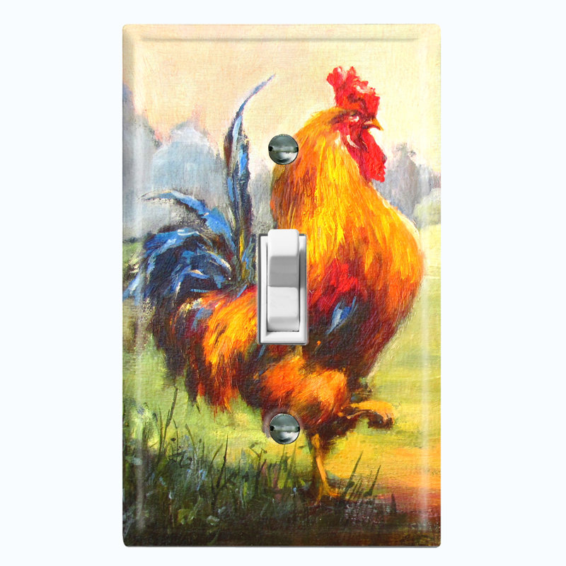 Plaque murale coq avec poules