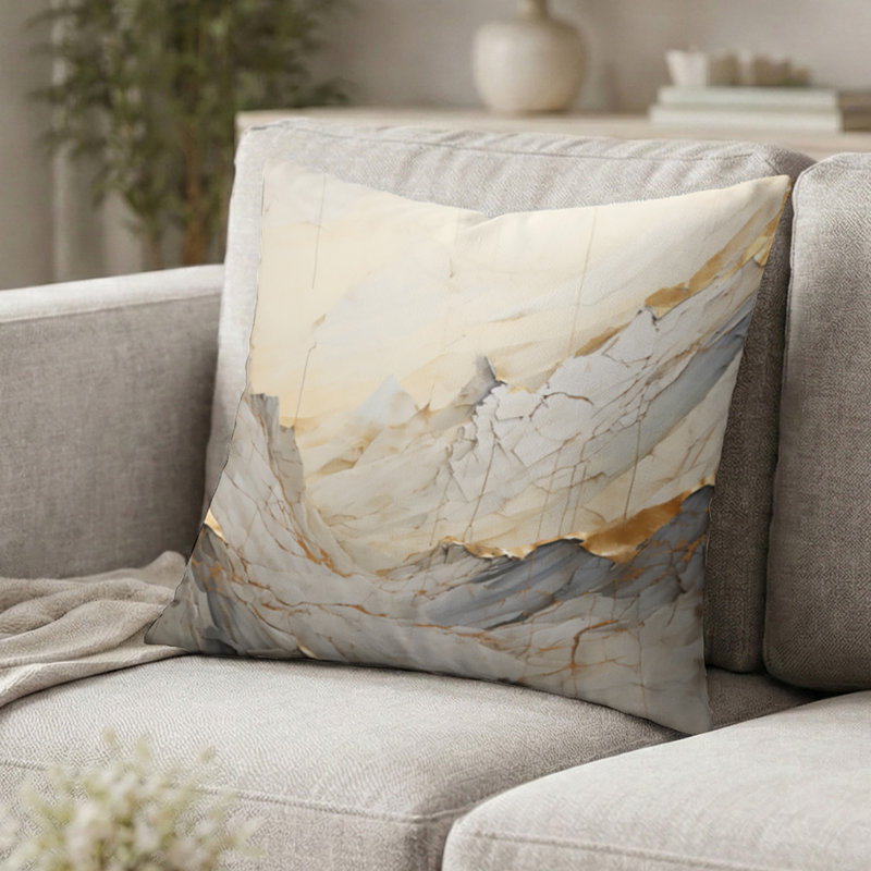 Oreiller Ismay beige et doré Glacier Stone Simplicity IV - Coussin décoratif, H 18 po x l 18 po
