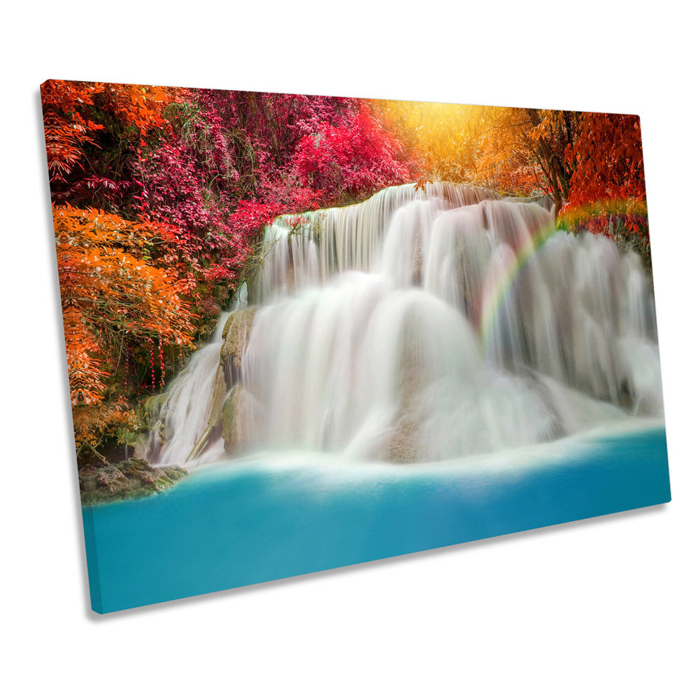 Tropical Waterfall Forest - Wrapped Canvas Art Prints