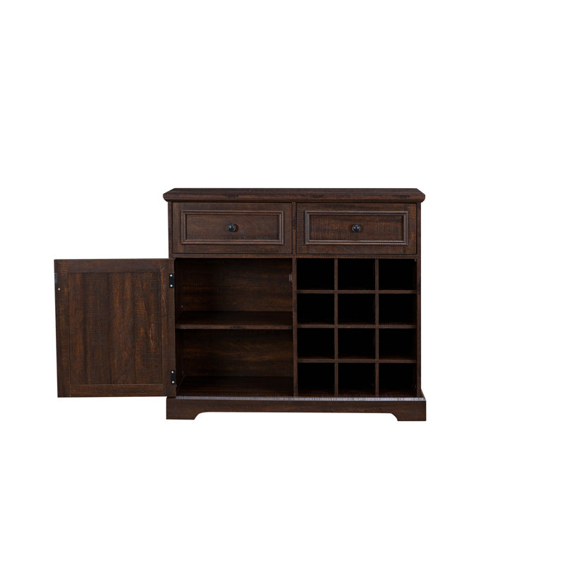 39.3" Sideboard With 2 Drawers & Cabinet, Espresso