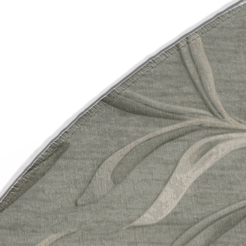 Tapis d'intérieur et d'extérieur gris Botanical, Rond 5 pi