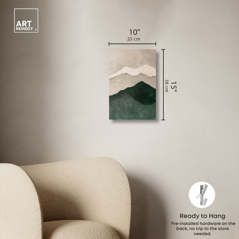 «Green Dune Mirage», art mural sur toile par Art Remedy, H 15 po x l 10 po, Toile tendue