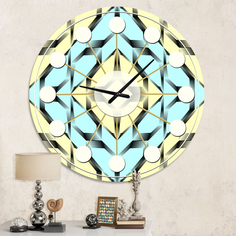 Ornement tendance noir et blanc - horloge murale moderne Mid-Century, Moyenne