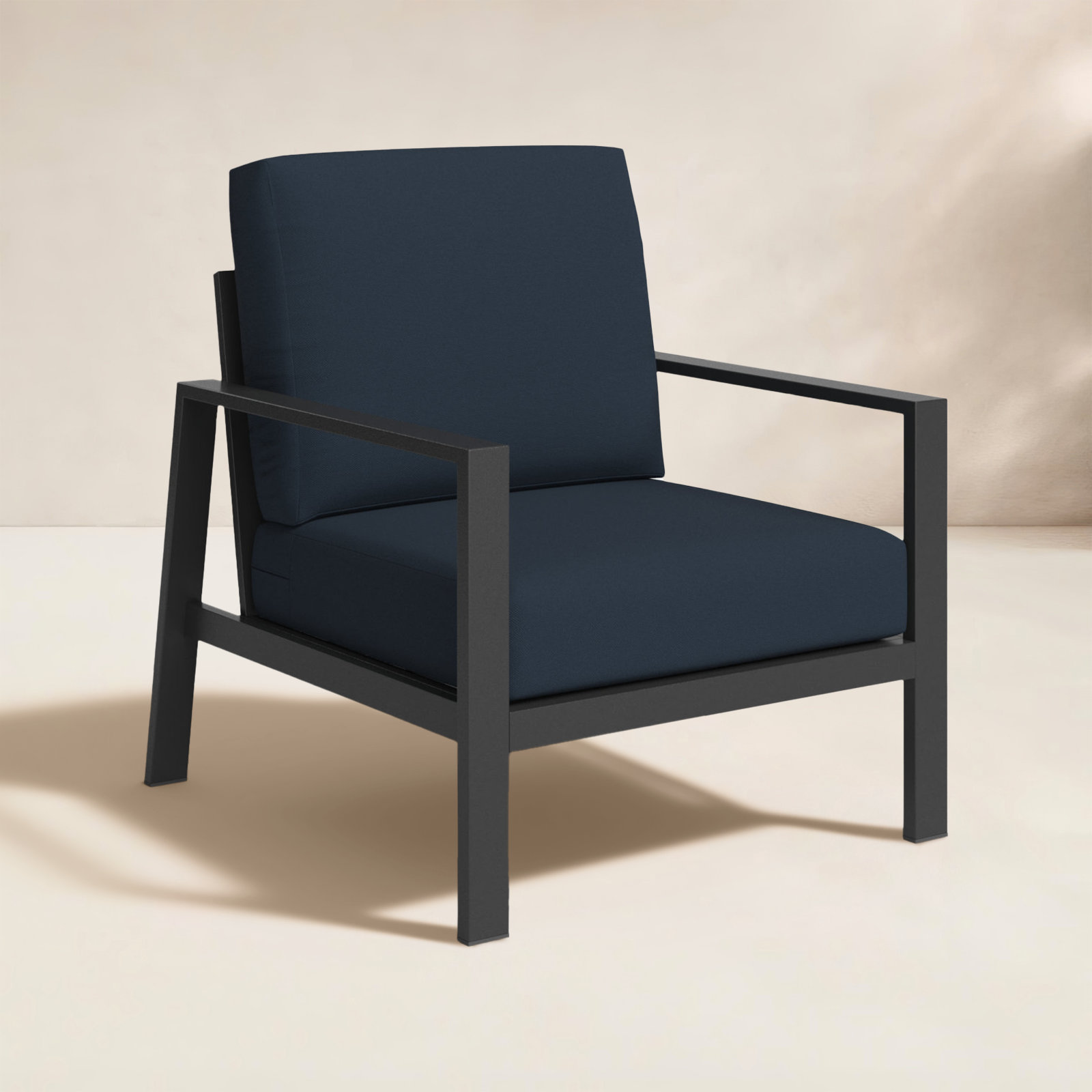 Townsend Outdoor Patio Lounge Chair with Sunbrella Cushions, Canvas Navy Sunbrella® Canvas, No, None