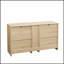 Élégante armoire de rangement en rotin avec 9 tiroirs et des poignées en métal élégantes pour une vie organisée