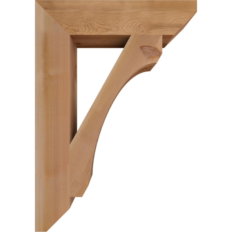 Support en bois / corbeau, H 40 po x l 5,5 po x P 28 po, Cèdre rouge de l'Ouest (lisse)