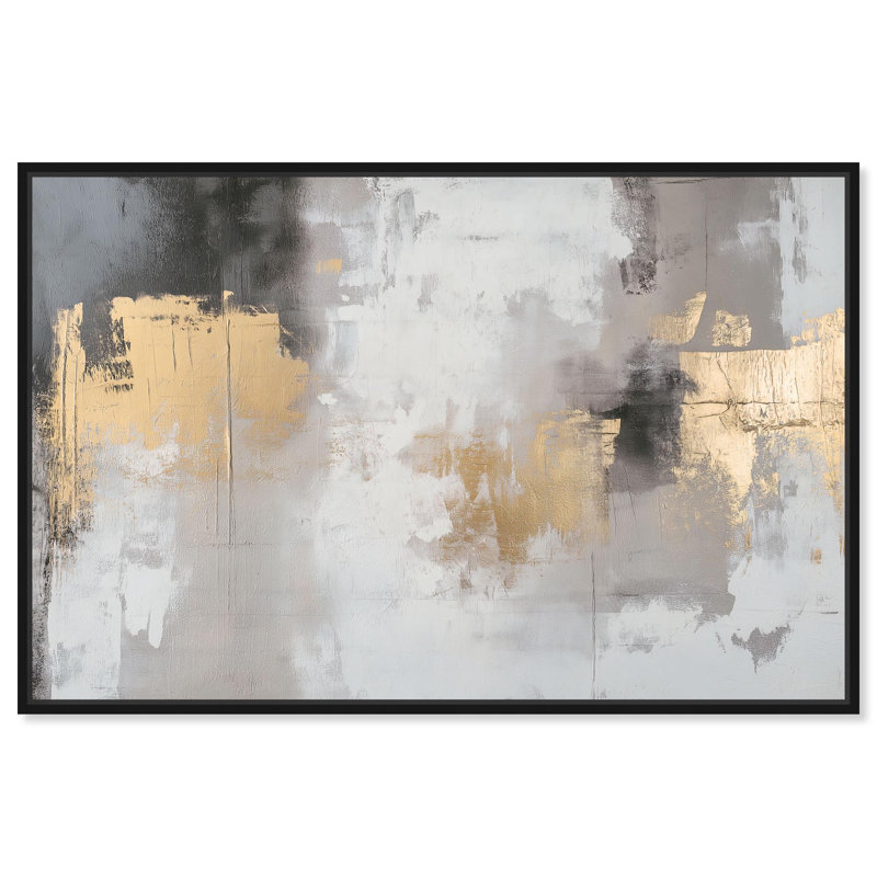 Art mural bohème gris doré I par Art Remedy, H 11 po x l 16 po, Noir, Floater Frame