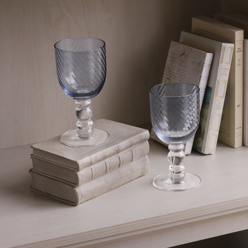 Glass Wine Glass, Blue