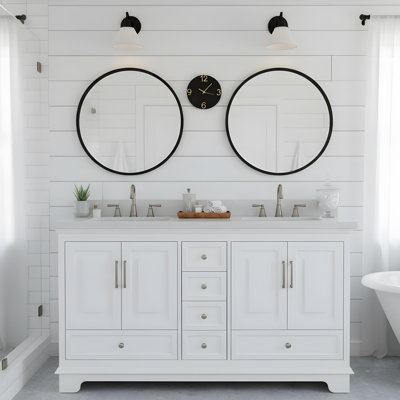 Meuble-lavabo autoportant avec éviers