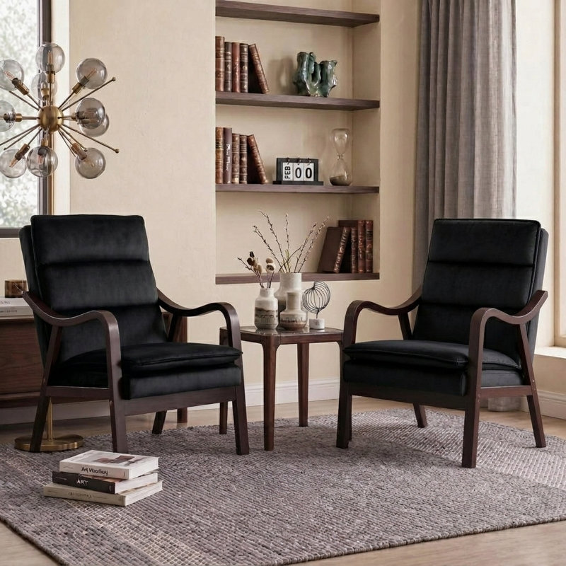 Fauteuil de style médiéval moderne, Noir