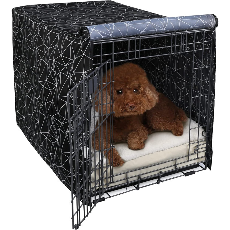 Housse pour cage en polyester Elzena, H 21 po x l 19 po x P 30 po, Noir / blanc