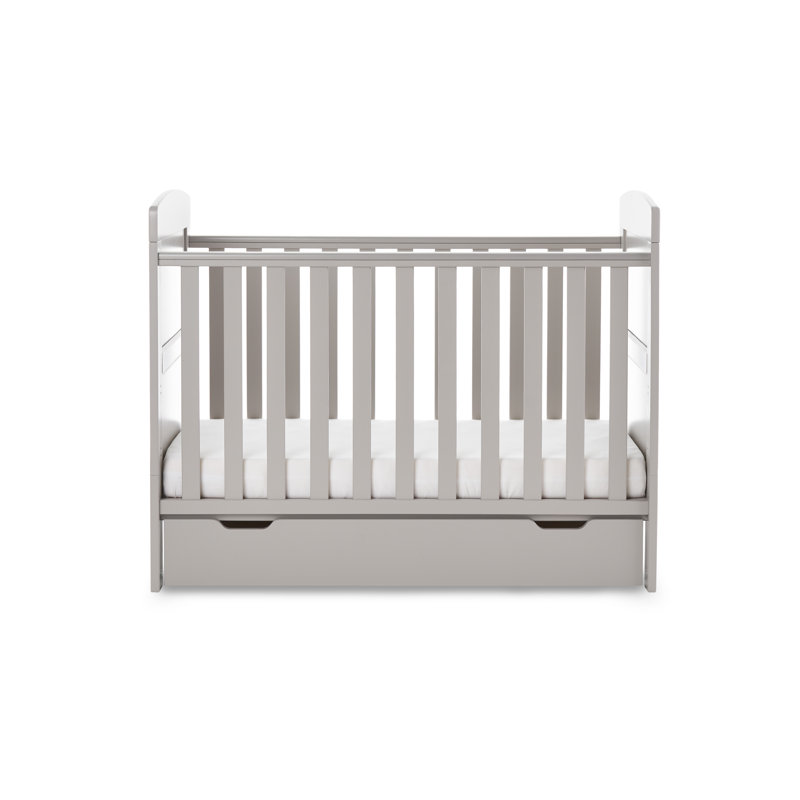 Grace Cot Bed with Mattress, Warm Grey