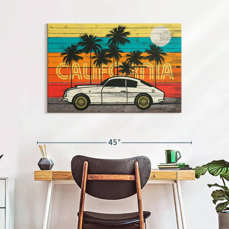 Californie rétro, H 26 po x l 39 po