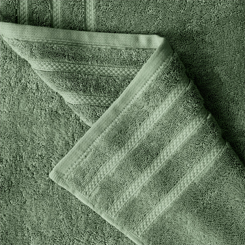 True Comfort Green Cotton 4-Piece Bath Towel Set