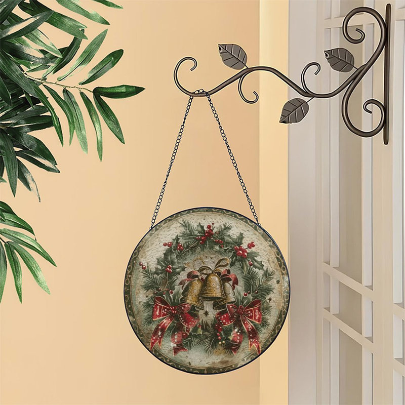 Guirlande de Noël rétro en forme de clochette en verre coloré, 3,5 x 3,5 po (9 x 9 cm)