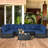 Finnbar 6 - Person Modular Patio Conversation Set with Cushions-1897095164