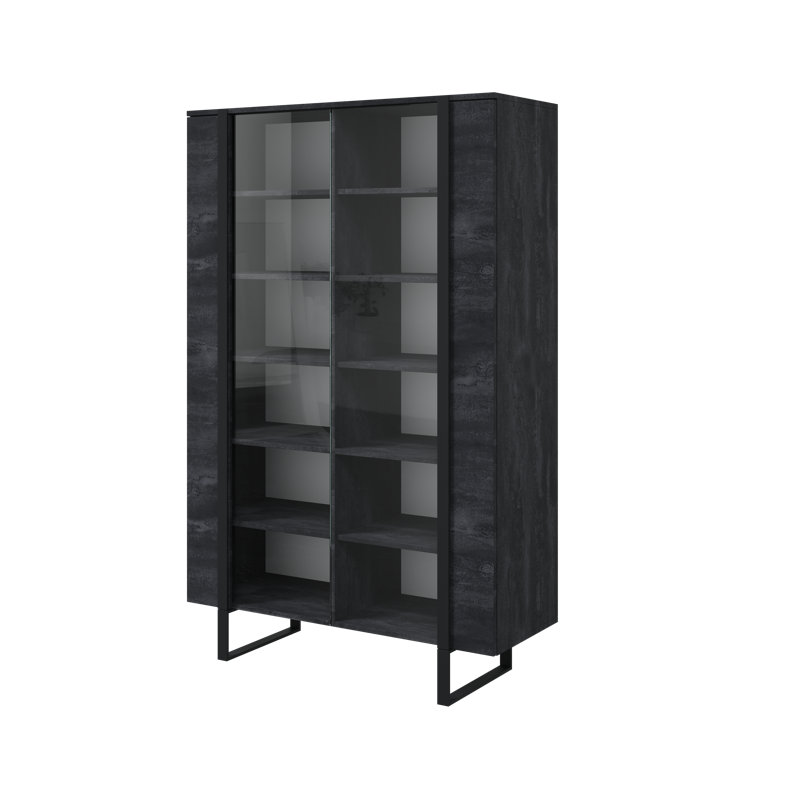 Aloisie Display Cabinet, Charocal/Black