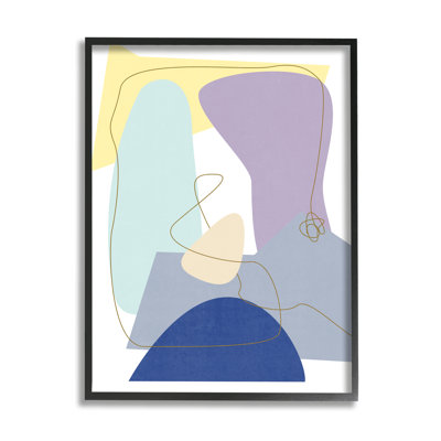 «Modern Modern Contraste Shape Abstraction Blue Mauve», art mural sur toile par Melissa Wang
